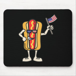 Hot Dog American Flag Juli 4e Patriotic BBQ Cooko Muismat