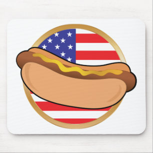 Hot Dog American Flag Muismat