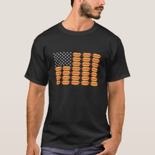 Hot Dog American Flag op 4 juli T-shirt