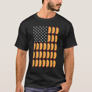 Hot Dog American Flag Patriotic Fourth of Juli nat T-shirt