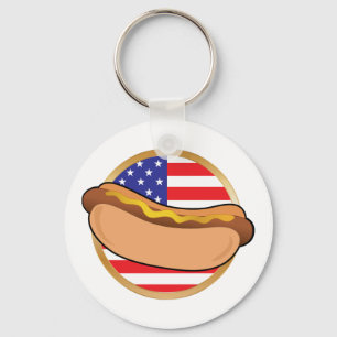 Hot Dog American Flag Sleutelhanger