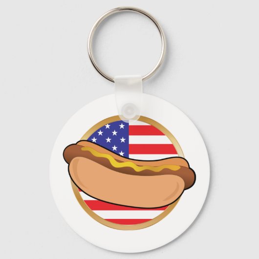 Hot Dog American Flag Sleutelhanger (Voorkant)