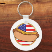 Hot Dog American Flag Sleutelhanger (Voorkant)