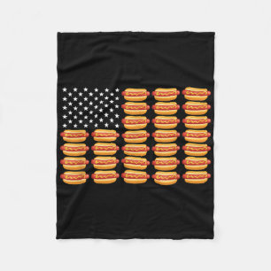 Hot Dog Amerikaanse vlag juli 4 Patriottische Zome Fleece Deken