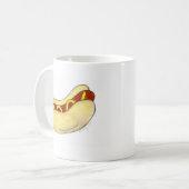 Hot Dog avec moutarde sur Bun Hotdog Foog Mug (Devant gauche)