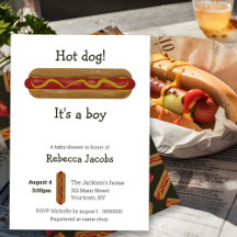 Hot Dog! C'est un garçon Baby shower Invitation