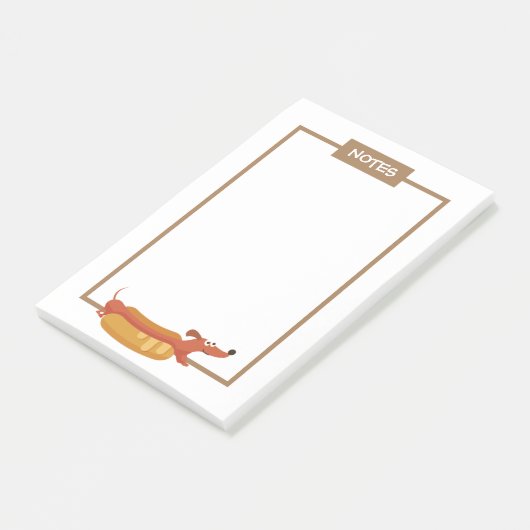 Hot Dog Dachshund Post-It Notes (Incliné)