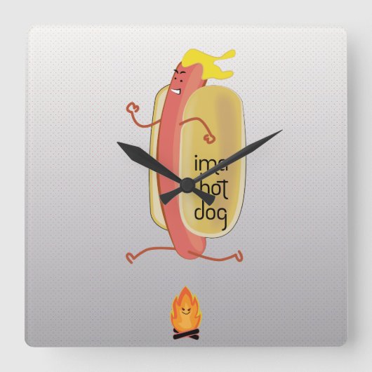 Hot-Dog Dare Devil Vierkante Klok (Voorkant)