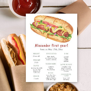 Hot Dog eerste verjaardag mijlpaal verjaardag Poster