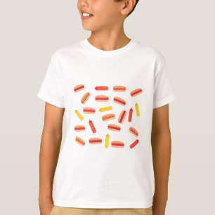 Hot Dog Fast Food BBQ Patroon T-shirt