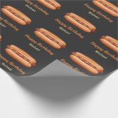 Hot Dog Fast Food Illustratie Gelukkige Verjaardag Cadeaupapier (Hoek)