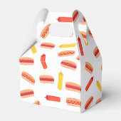 Hot Dog Fast Food Patroon Retro Monogram Bedankdoosjes (Achterkant)