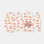 Hot Dog Fast Food Patroon Retro Monogram Bedankdoosjes (Uitgevouwen)