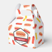 Hot Dog Fast Food Patroon Retro Monogram Bedankdoosjes (Voorkant Zijde)