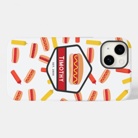 Hot Dog Fast Food Pattern  Monogram Case-Mate iPhone Case (Achterkant (horizontaal))