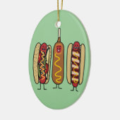 Hot Dog Friends Keramisch Ornament (Links)