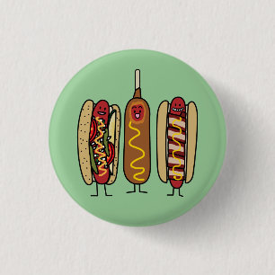 Hot Dog Friends Ronde Button 3,2 Cm
