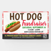 Hot Dog Fundraiser Banner met qr-code (Horizontaal)