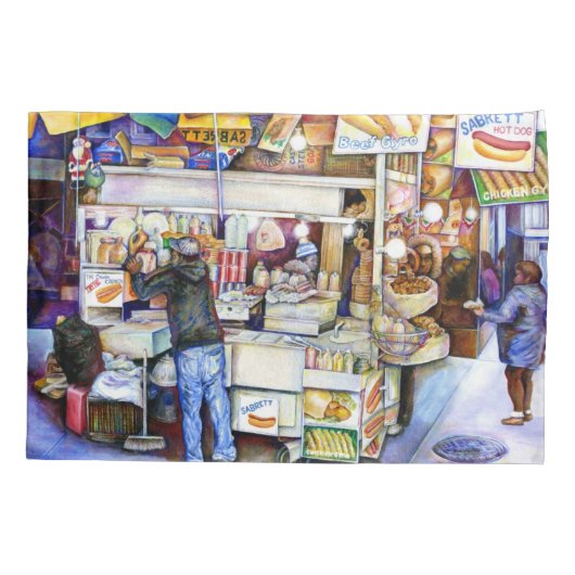 Hot Dog God, New York City Kussensloop (Achterkant)