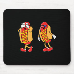 Hot Dog Griddy Dans Hotdog 4 juli Jongens Kinderen Muismat