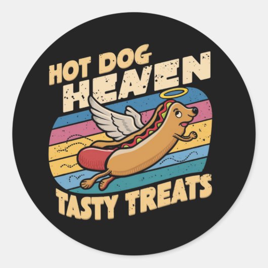 Hot Dog Heaven Ronde Sticker (Voorkant)