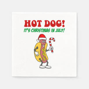 Hot Dog Het is Kerstmis in juli feest Servet