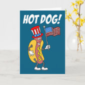 Hot Dog Het is Onafhankelijkheidsdag 4 juli Kaart (Gele Bloem)