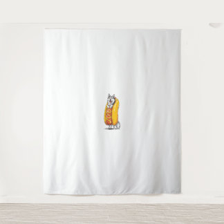 Hot Dog Husky - Grappig Eten Kostuum Wandkleed