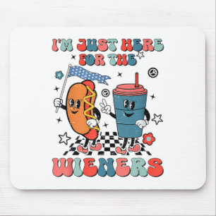 Hot Dog Ik ben hier voor de Wieners 4 juli Muismat