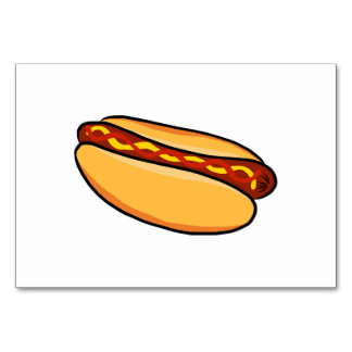 Hot-Dog Juicy Yummy Sause Warm Buns Art Kaart