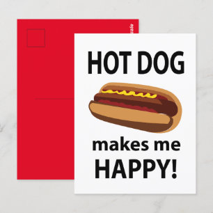 Hot Dog Maakt Me Gelukkig Hot Dog Briefkaart