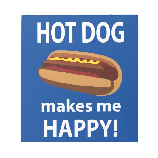 Hot Dog Maakt Mij Gelukkig Hot Dog Notitieblok (Voorkant)