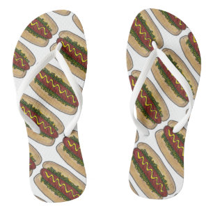 Hot Dog met Mosterard en Relish Foodie Hotdog Prin Teenslippers