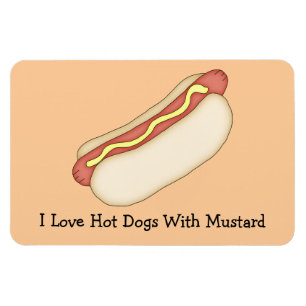 Hot Dog met Mustard Premium Magnet Magneet