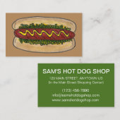 Hot Dog met Mustard Relish Food Chef Restaurant Visitekaartje (Voorkant / Achterkant)
