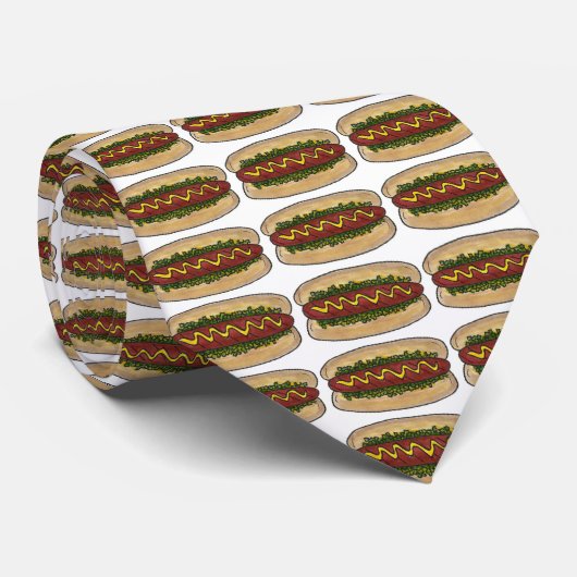 Hot Dog met Stropdas en mosterddehond (Opgerold)
