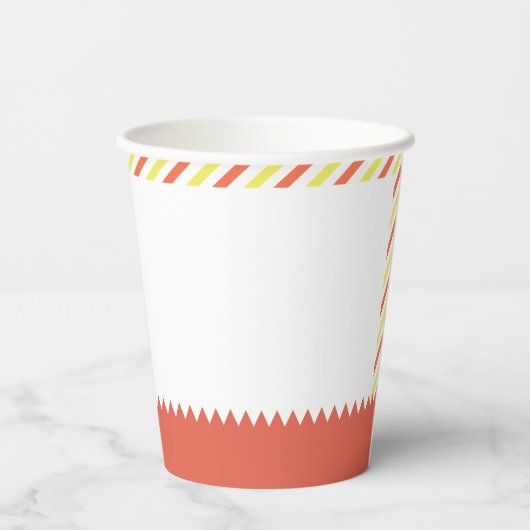 HOT DOG! Moderne verjaardag van Rood en Geel Papieren Bekers (Achterkant)