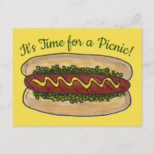 Hot Dog Nabuurschapsreünie Picnic Cookout Party Uitnodiging Briefkaart