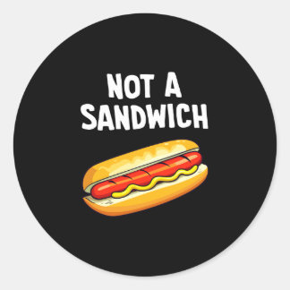 Hot dog not a sandwich performance ronde sticker