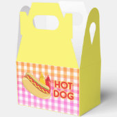 Hot Dog op Gingham picknick tafelkleed w / speceri Bedankdoosjes (Open)