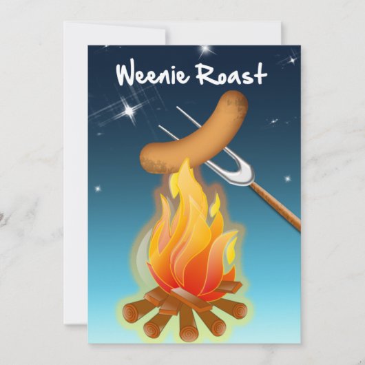 Hot Dog over Campfire Weenie Roast Kaart (Voorkant)