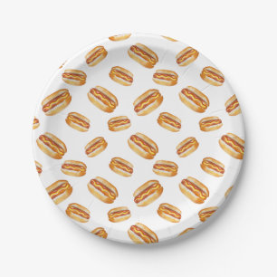 Hot Dog Pattern Zomer Verjaardagsfeest Papieren Bordje