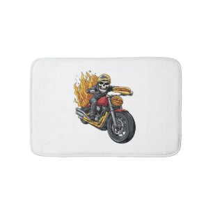 Hot Dog Rider - Funny Biker Skull Badmat