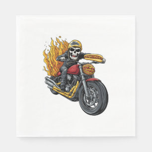Hot Dog Rider - Funny Biker Skull Servet
