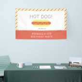 HOT DOG! Rode gele strepen moderne verjaardag Spandoek (Beurs)