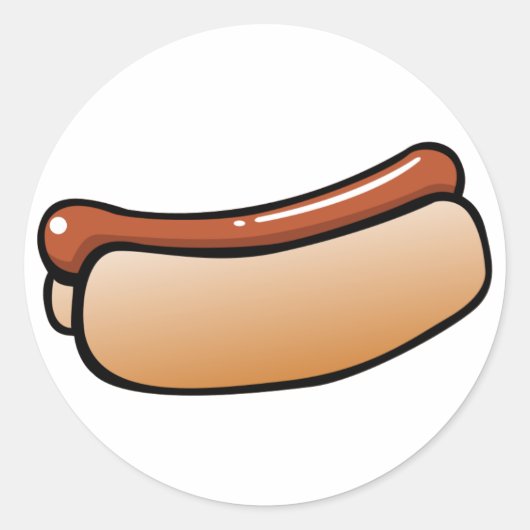 Hot Dog Ronde Sticker (Voorkant)