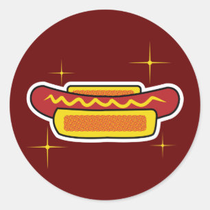 Hot Dog Ronde Sticker