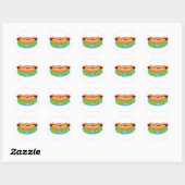 Hot Dog Ronde Sticker (Vel)