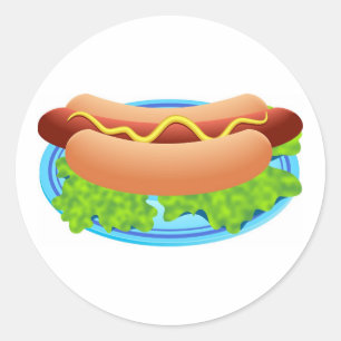Hot Dog Ronde Sticker