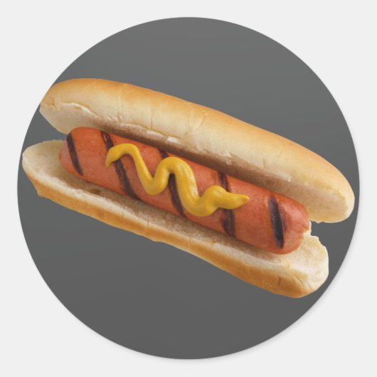 Hot Dog Ronde Sticker (Voorkant)